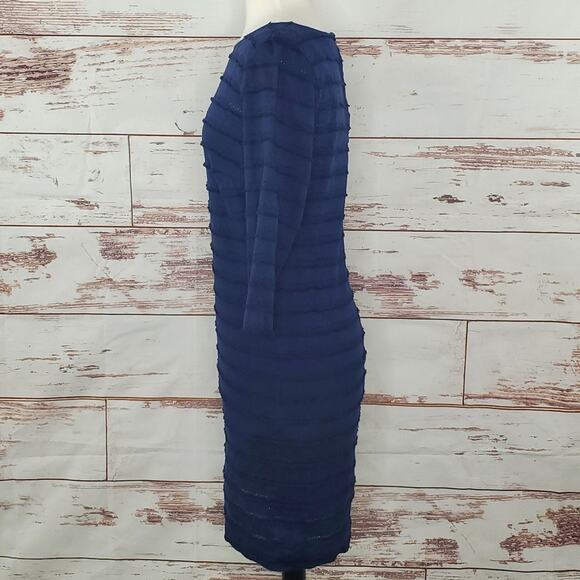 Trina Turk Dress Ain't Misbehavin Fringe Lace Navy Blue Size 8 - Picture 2 of 9